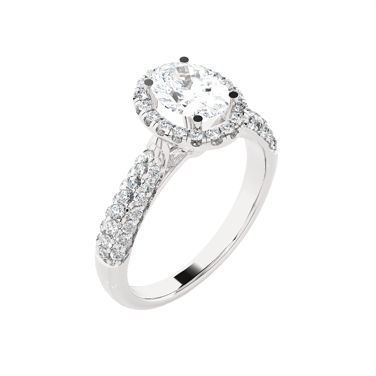 1 1/3 ctw Oval Lab Grown Diamond Halo Engagement Ring