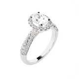1 1/3 ctw Oval Lab Grown Diamond Halo Engagement Ring