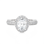 1 1/3 ctw Oval Lab Grown Diamond Halo Engagement Ring