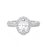1 1/3 ctw Oval Lab Grown Diamond Halo Engagement Ring