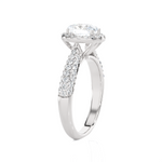 1 1/3 ctw Oval Lab Grown Diamond Halo Engagement Ring