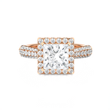 1 1/2 ctw Princess-Cut Lab Grown Diamond Halo Engagement Ring