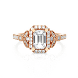 Emerald-Cut Lab Grown Diamond Halo Engagement Ring