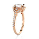 Emerald-Cut Lab Grown Diamond Halo Engagement Ring
