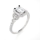 Emerald-Cut Lab Grown Diamond Halo Engagement Ring