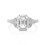 Emerald-Cut Lab Grown Diamond Halo Engagement Ring