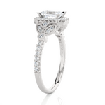 Emerald-Cut Lab Grown Diamond Halo Engagement Ring