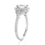 Emerald-Cut Lab Grown Diamond Halo Engagement Ring