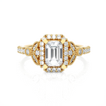 Emerald-Cut Lab Grown Diamond Halo Engagement Ring