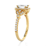 Emerald-Cut Lab Grown Diamond Halo Engagement Ring