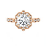 Round Lab Grown Diamond Halo Engagement Ring