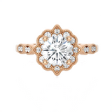 Round Lab Grown Diamond Halo Engagement Ring