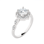 Round Lab Grown Diamond Halo Engagement Ring