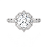 Round Lab Grown Diamond Halo Engagement Ring