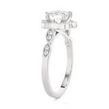 Round Lab Grown Diamond Halo Engagement Ring
