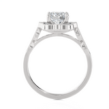 Round Lab Grown Diamond Halo Engagement Ring