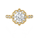 Round Lab Grown Diamond Halo Engagement Ring