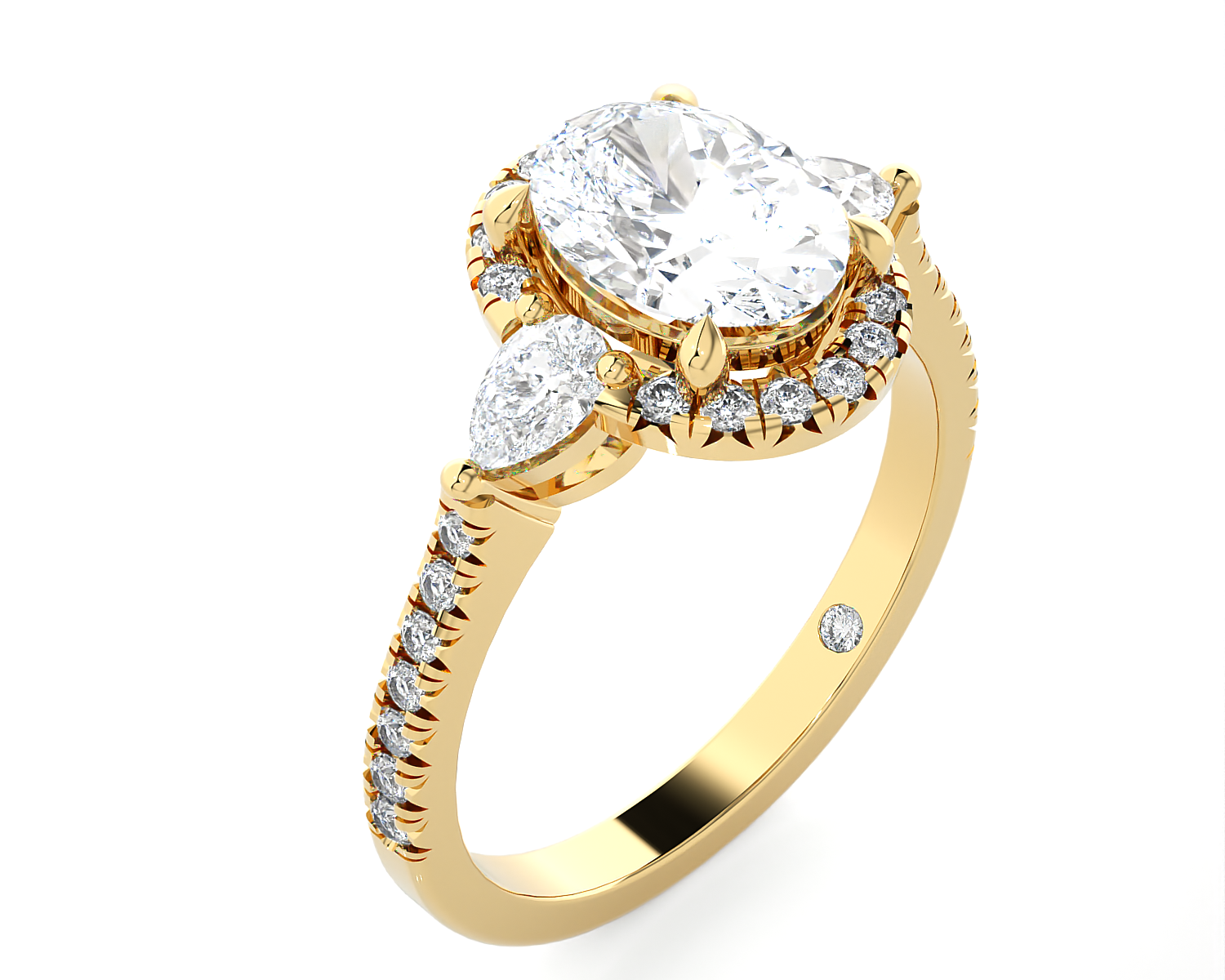 2 1/5 ctw Oval Lab Grown Diamond Halo Engagement Ring