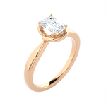1 ctw Emerald-Cut Lab Grown Diamond Solitaire Engagement Ring