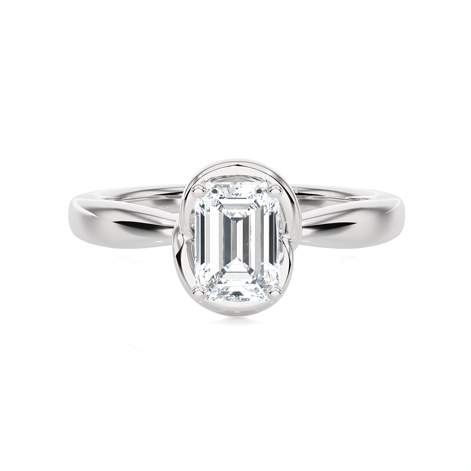 1 ctw Emerald-Cut Lab Grown Diamond Solitaire Engagement Ring