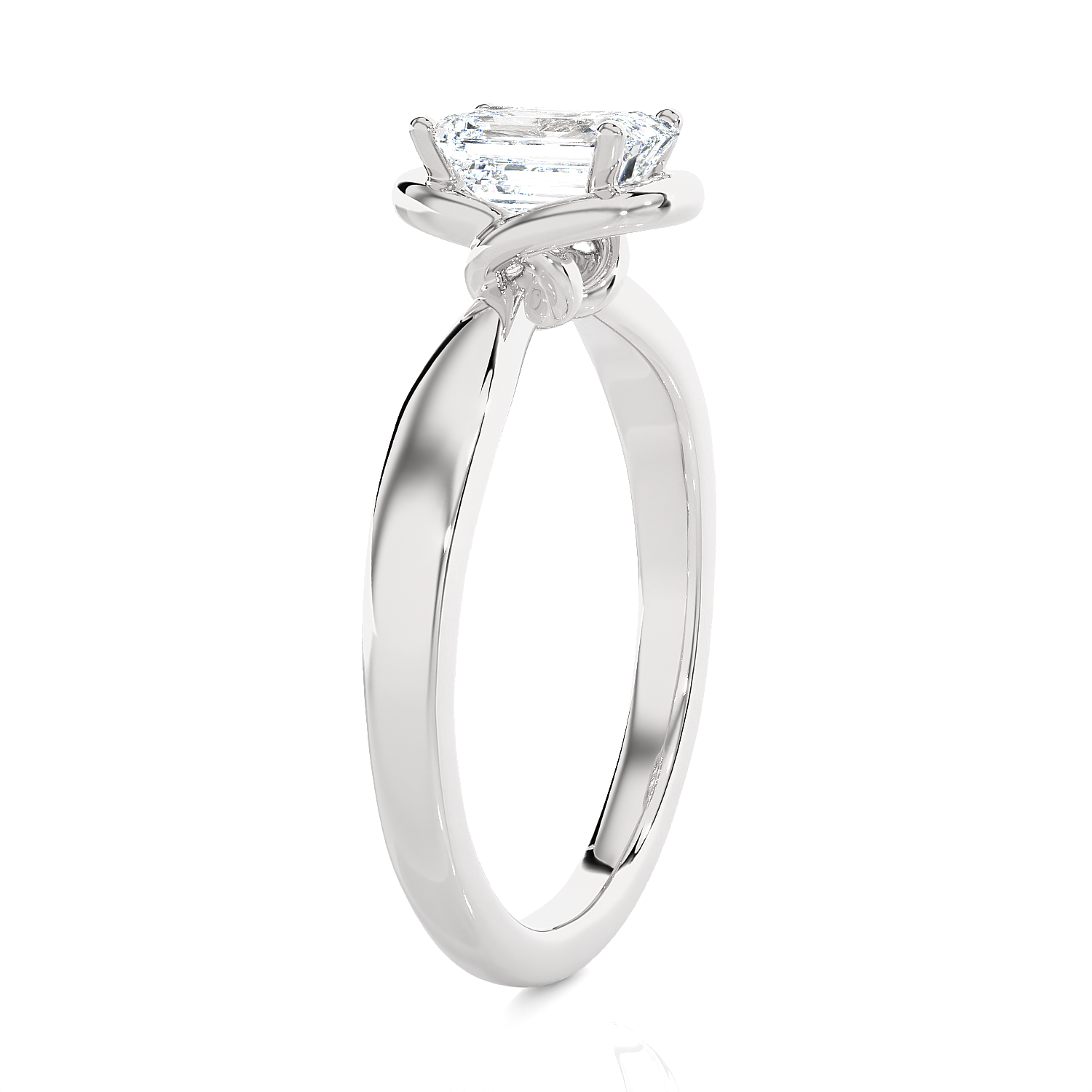 1 ctw Emerald-Cut Lab Grown Diamond Solitaire Engagement Ring
