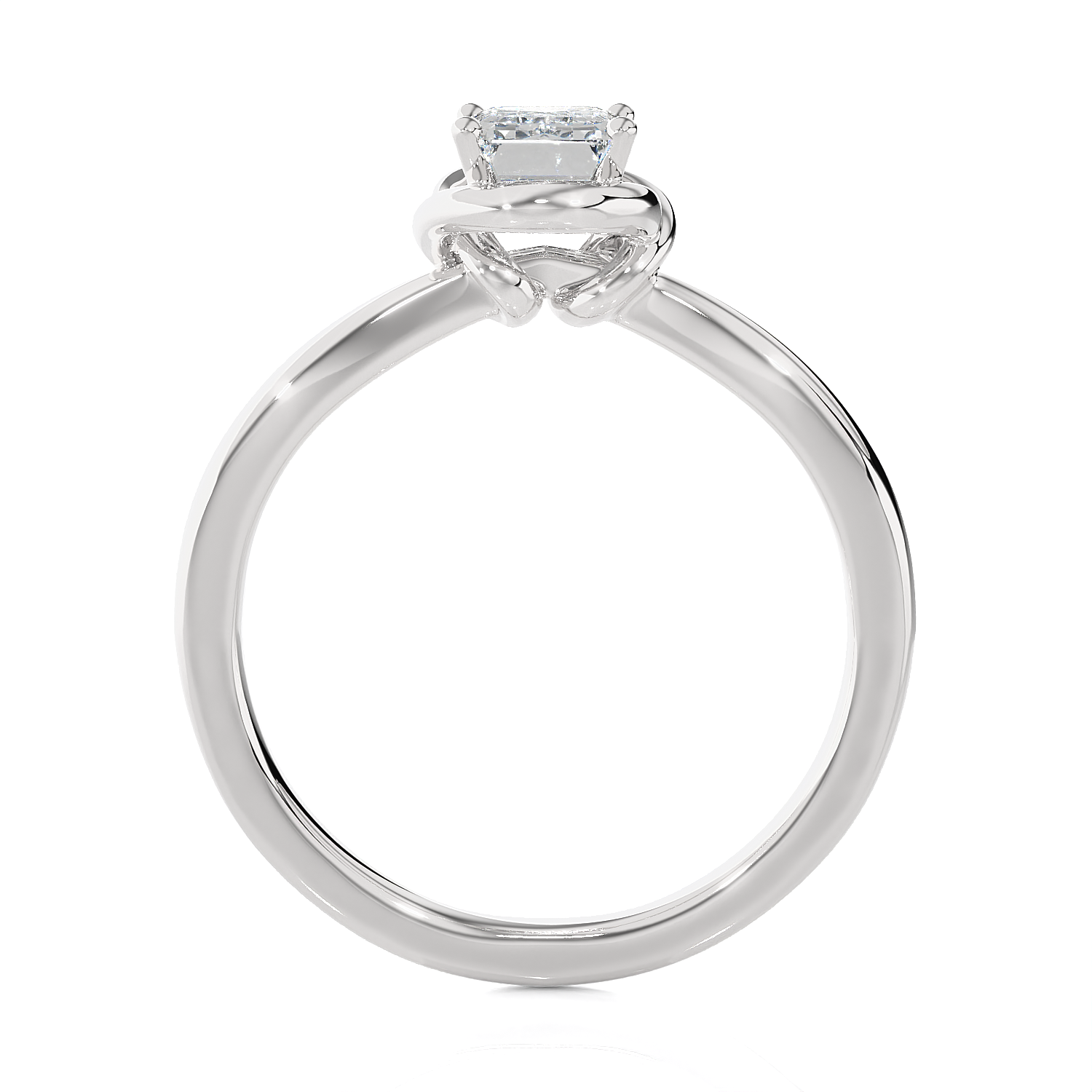 1 ctw Emerald-Cut Lab Grown Diamond Solitaire Engagement Ring