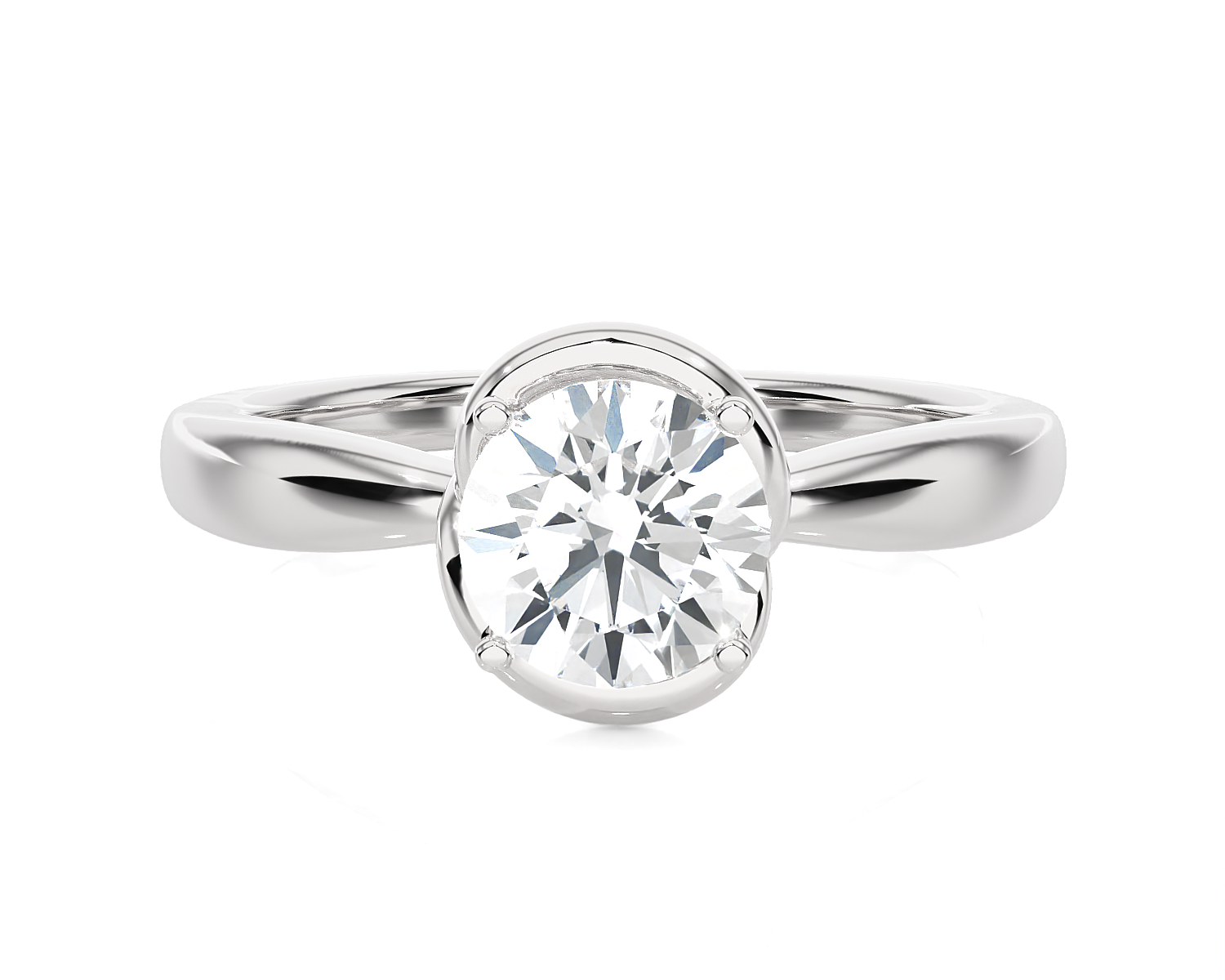 1 ctw Round Lab Grown Diamond Solitaire Engagement Ring