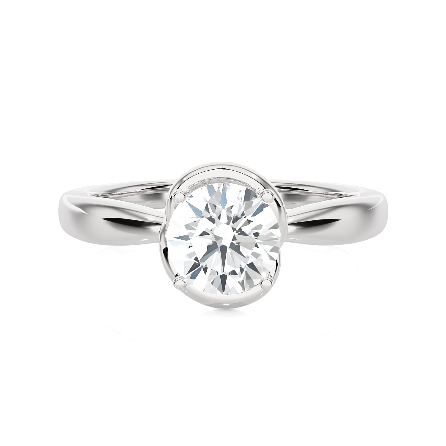 1 ctw Round Lab Grown Diamond Solitaire Engagement Ring