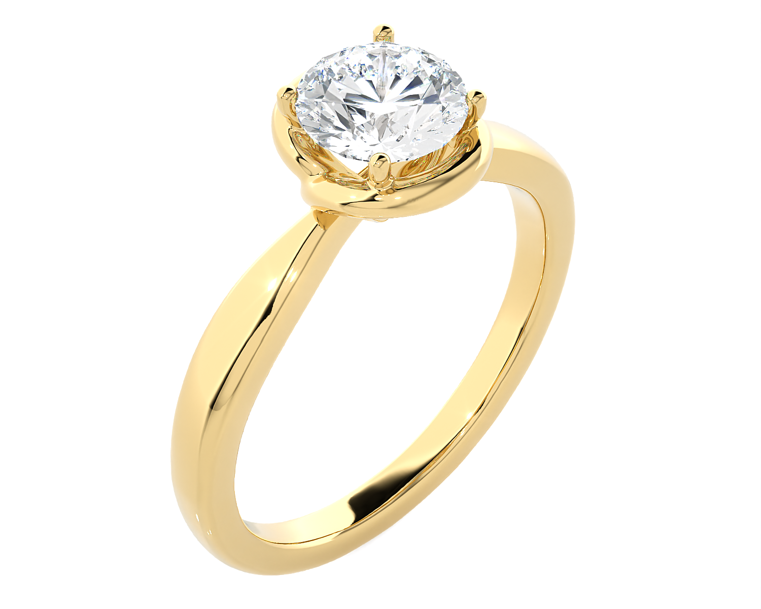 1 ctw Round Lab Grown Diamond Solitaire Engagement Ring