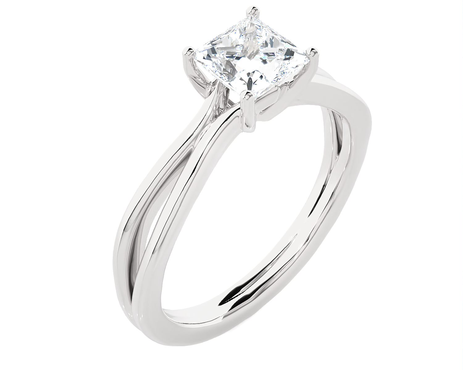 1 ctw Princess-Cut Lab Grown Diamond Solitaire Engagement Ring