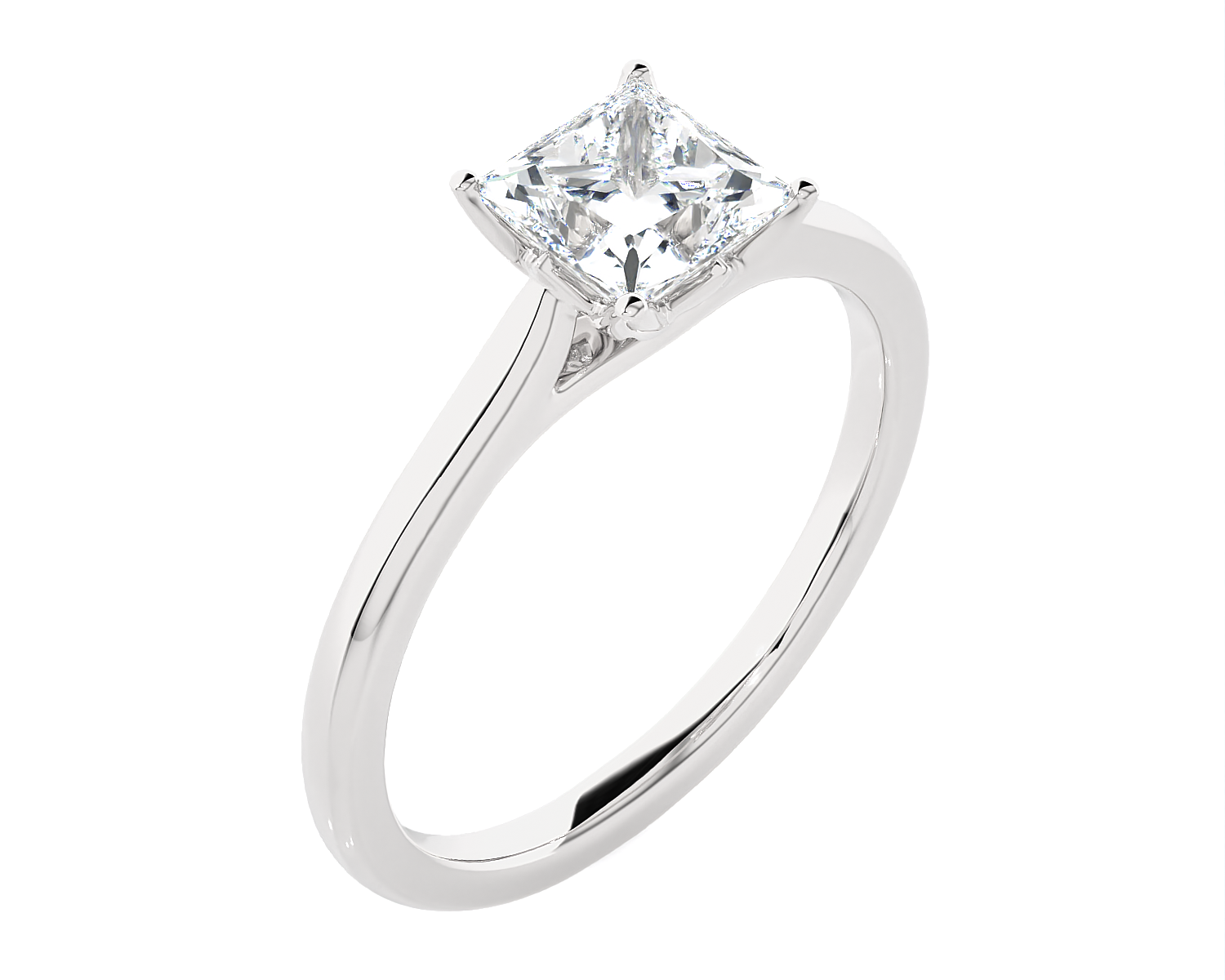 1 ctw Princess-Cut Lab Grown Diamond Solitaire Engagement Ring