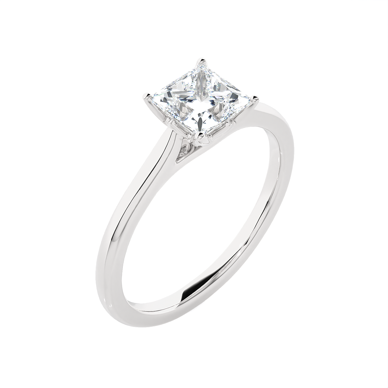 1 ctw Princess-Cut Lab Grown Diamond Solitaire Engagement Ring