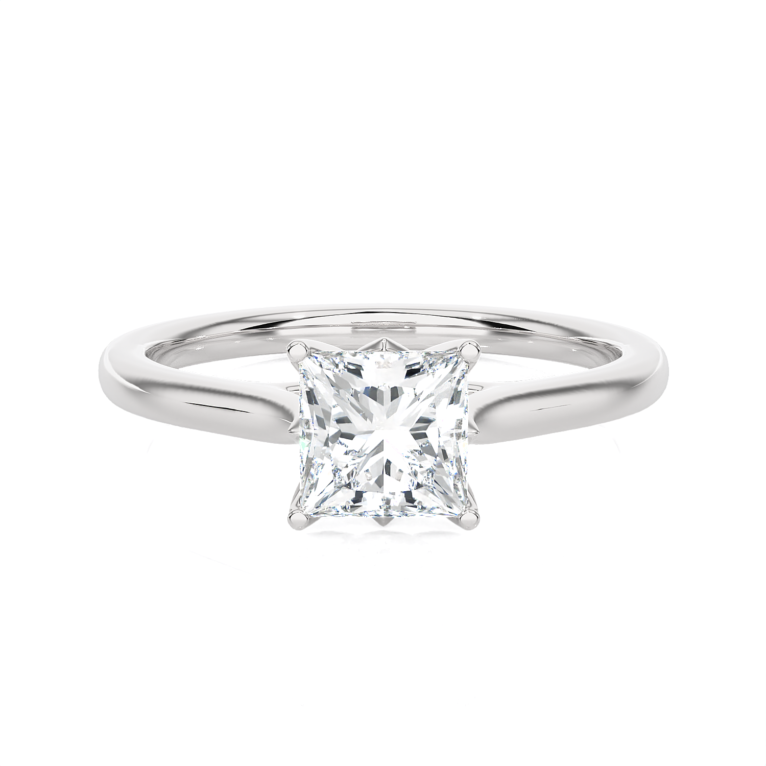 1 ctw Princess-Cut Lab Grown Diamond Solitaire Engagement Ring
