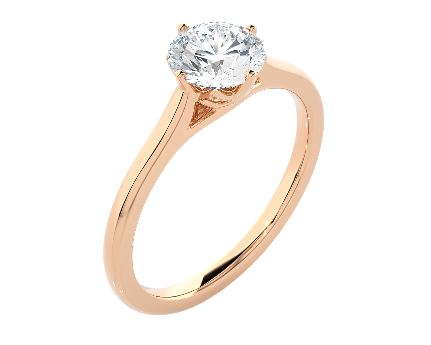 1 ctw Round Lab Grown Diamond Solitaire Engagement Ring