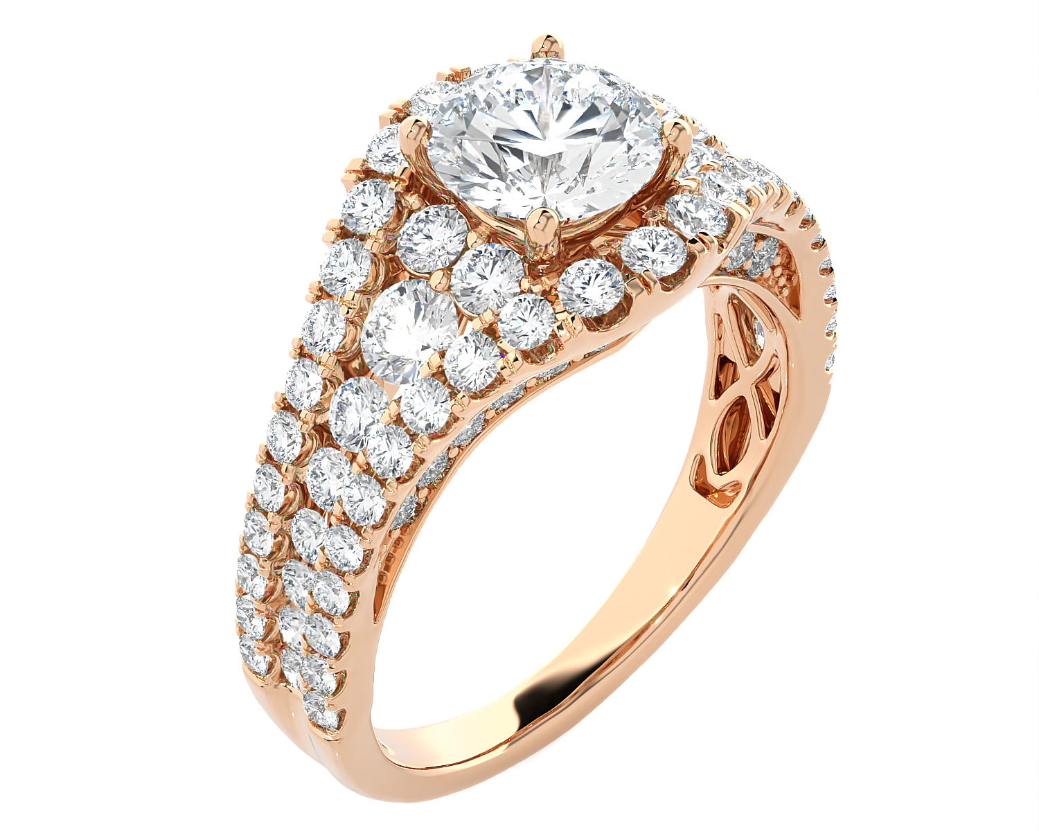 Emerald-Cut Lab Grown Diamond Side Stone Engagement Ring