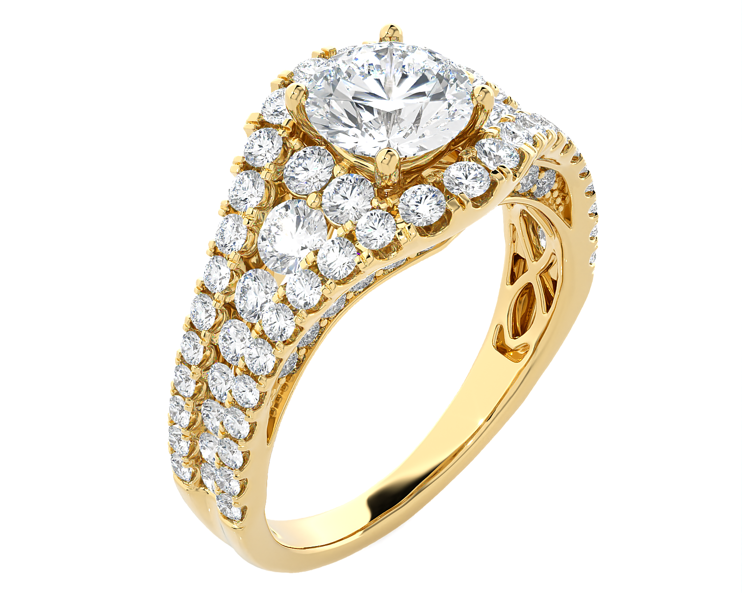 Emerald-Cut Lab Grown Diamond Side Stone Engagement Ring