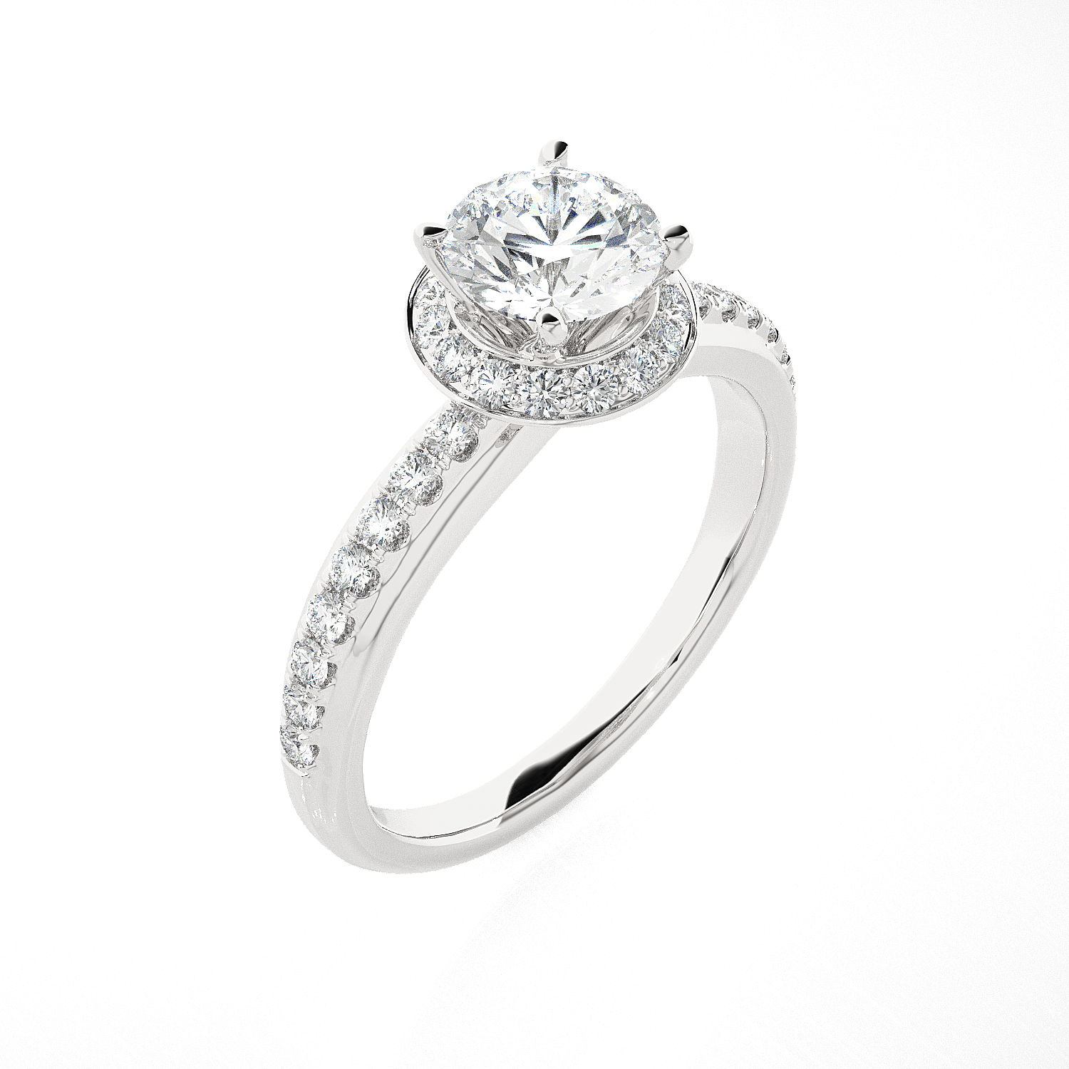 1 3/4 ctw Round Lab Grown Diamond Side Stone Engagement Ring