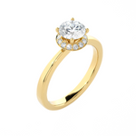 1 1/5 ctw Round Lab Grown Diamond Halo Engagement Ring
