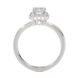 Emerald-Cut Lab Grown Diamond Halo Engagement Ring