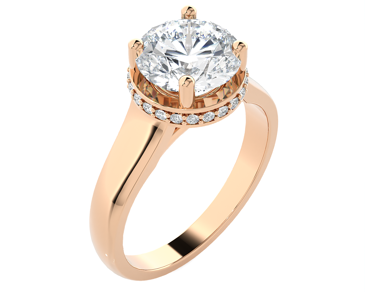2 1/3 ctw Round Lab Grown Diamond Halo Engagement Ring