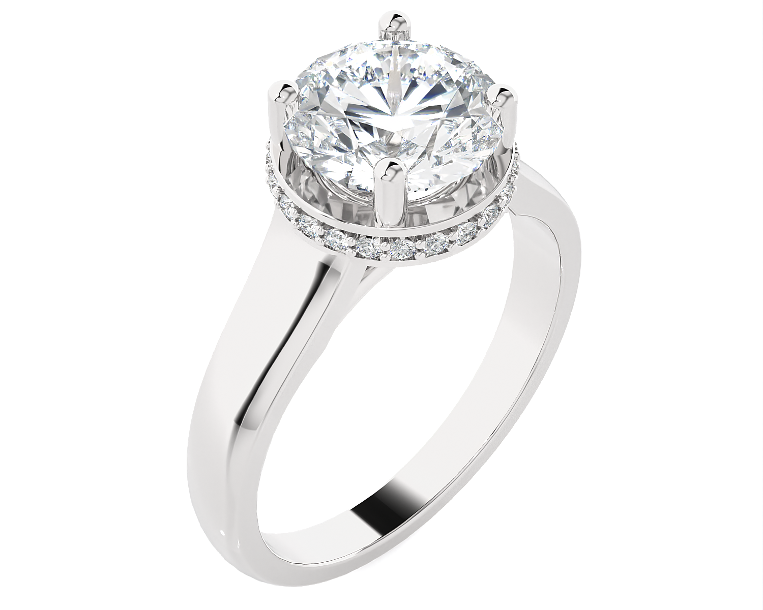 2 1/3 ctw Round Lab Grown Diamond Halo Engagement Ring