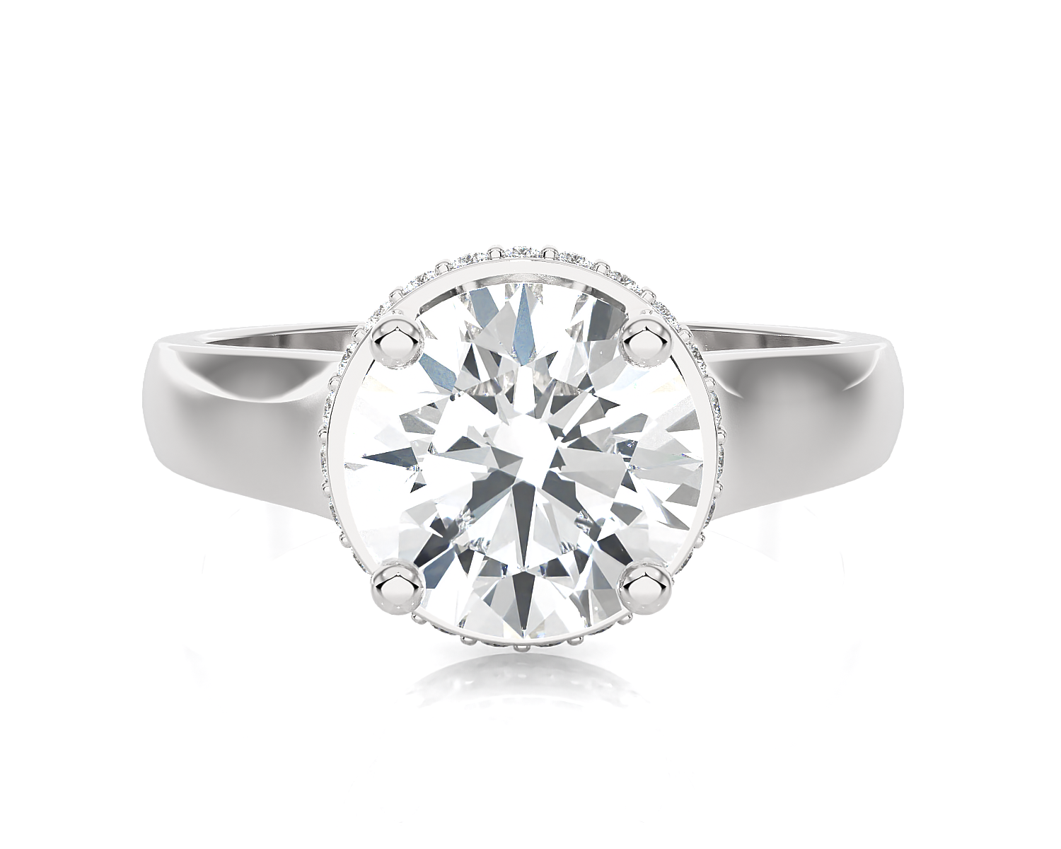 2 1/3 ctw Round Lab Grown Diamond Halo Engagement Ring