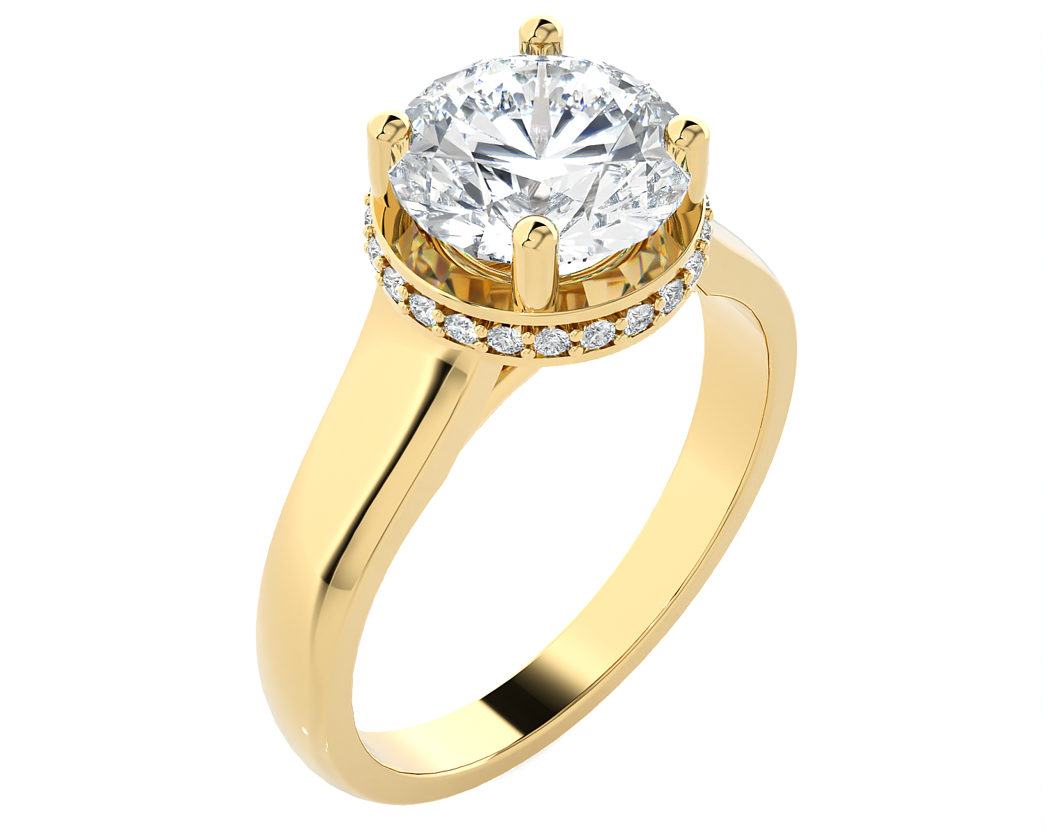 2 1/3 ctw Round Lab Grown Diamond Halo Engagement Ring