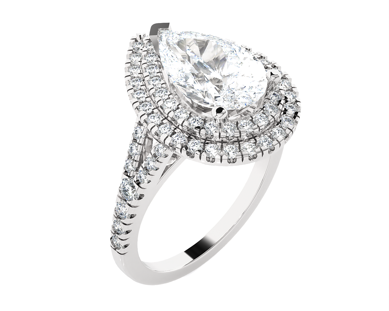 2 1/4 ctw Pear-Shaped Lab Grown Diamond Halo Engagement Ring