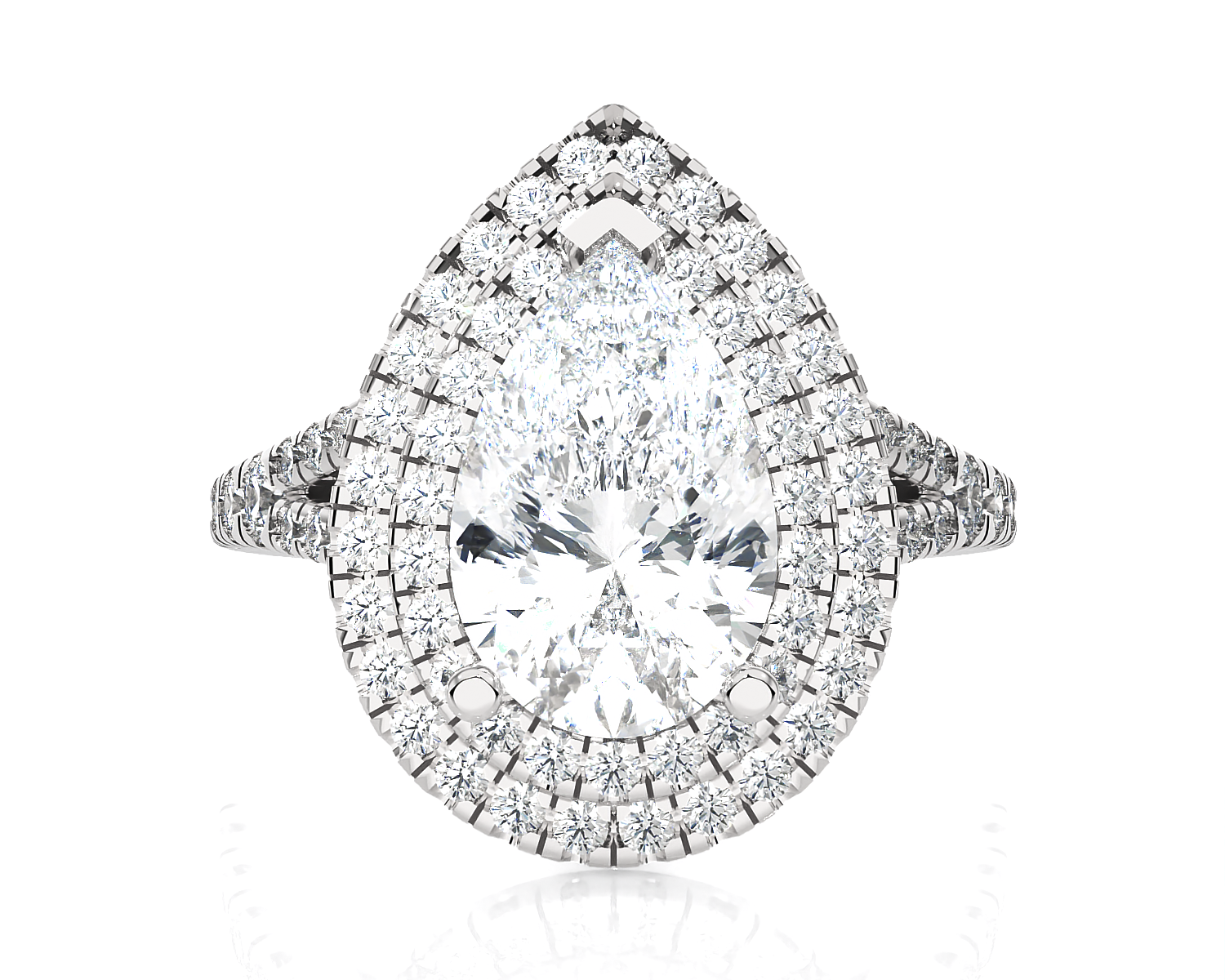 2 1/4 ctw Pear-Shaped Lab Grown Diamond Halo Engagement Ring