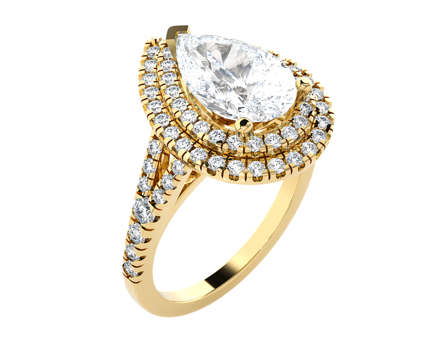 2 1/4 ctw Pear-Shaped Lab Grown Diamond Halo Engagement Ring