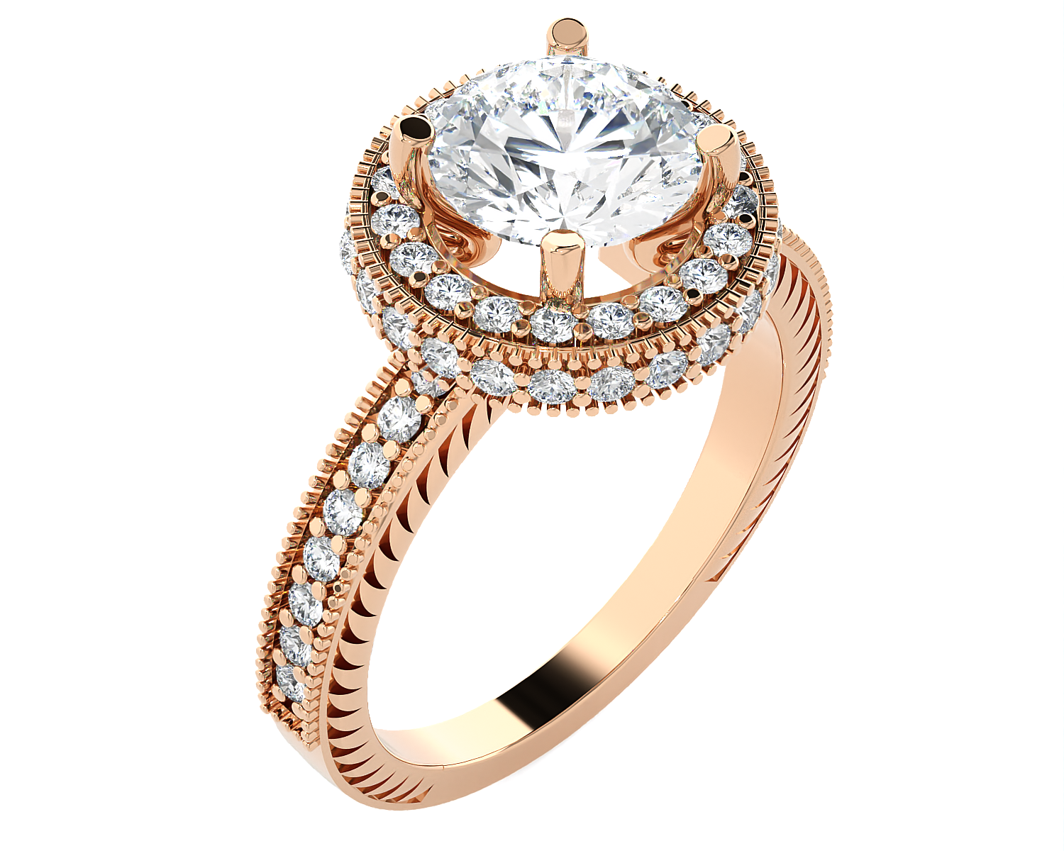 2 1/4 ctw Round Lab Grown Diamond Halo Engagement Ring