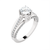 1 3/4 ctw Round Lab Grown Diamond Side Stone Engagement Ring