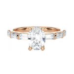Oval Lab Grown Diamond Side Stone Engagement Ring