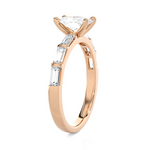 Oval Lab Grown Diamond Side Stone Engagement Ring